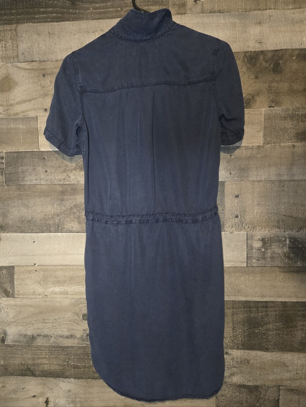 Women’s Navy Button-Front Shirt Dress - Picture 4 of 8